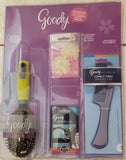 Goody Purple Comb, Yellow Everyday Styling Hair Brush, and Hair Accessories Complete Set