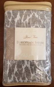 Rose Tree Preston Indigo/Gray/Beige Leopard European Pillow Sham, 26"X26"