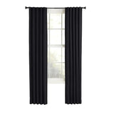 Style Selections Bernard 84-in Black Polyester Light Filtering Single Curtain Panel