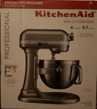KitchenAid KP26M9PCCU Professional Series 6 Quart Bowl Lift Stand Mixer - Special Gift Included - Silver