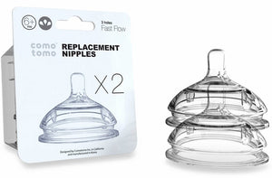Comotomo Replacement Nipple for Ages 6+ Months (2-Pack) - Fast Flow