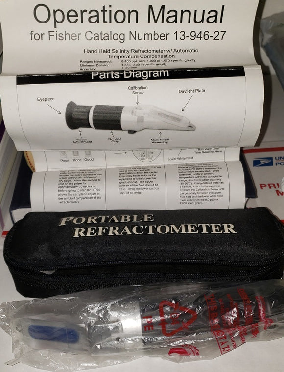 Fisher Scientific RHS-10ATC Portable Refractometer, 13-946-27, for saltwater/brine