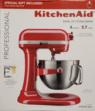 KitchenAid KP26M9PCER Empire Red Professional Series 6 Quart Bowl Lift Stand Mixer - Special Gift Included